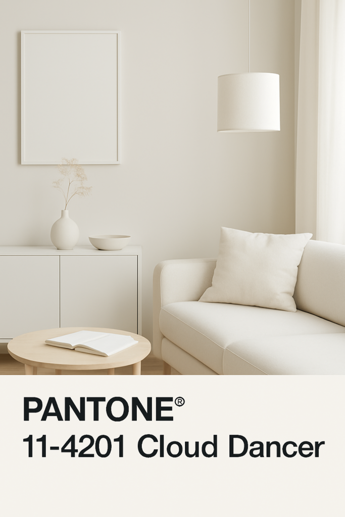 Barva roku 2026: PANTONE 11-4201 Cloud Dancer – éterická bílá, která uklidňuje svět