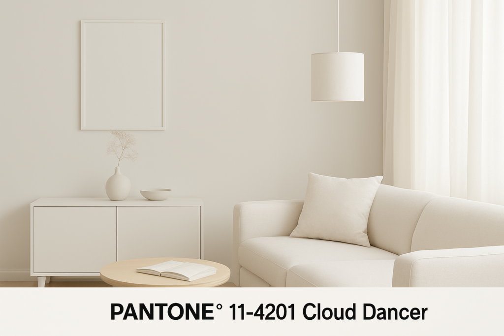 Barva roku 2026: PANTONE 11-4201 Cloud Dancer – éterická bílá, která uklidňuje svět