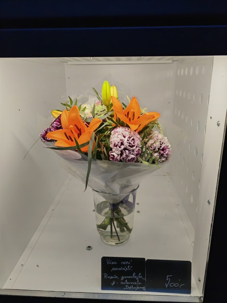 Kde v centru Prahy seženete nádherné květiny každý den až do půlnoci? Objevte Květinový automat Flowers Nairi Premium v zahradě Slovanského domu
